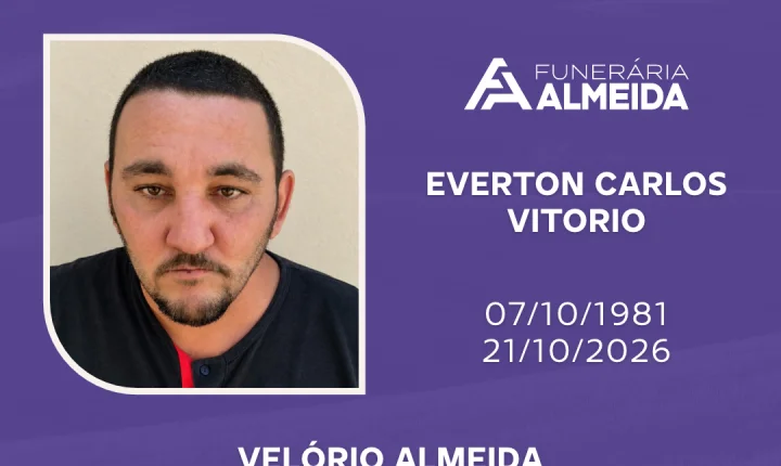 Comunicamos o falecimento do SR. EVERTON CARLOS VITORIO (mais conhecido como TOPO)