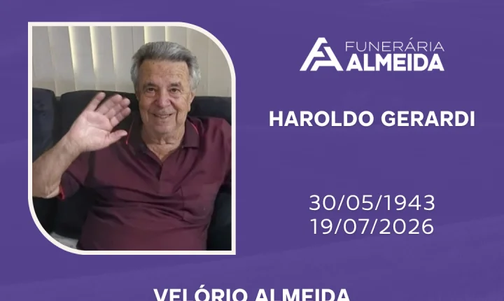 Comunicamos o falecimento do SR. HAROLDO GERARDI