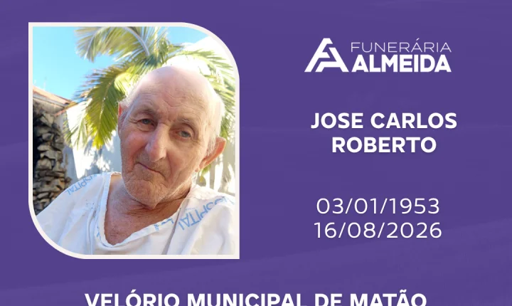 Comunicamos o Falecimento do Sr. JOSE CARLOS ROBERTO