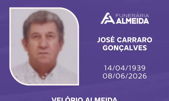 Comunicamos o falecimento do SR. JOSE CARRARO GONÇALVES