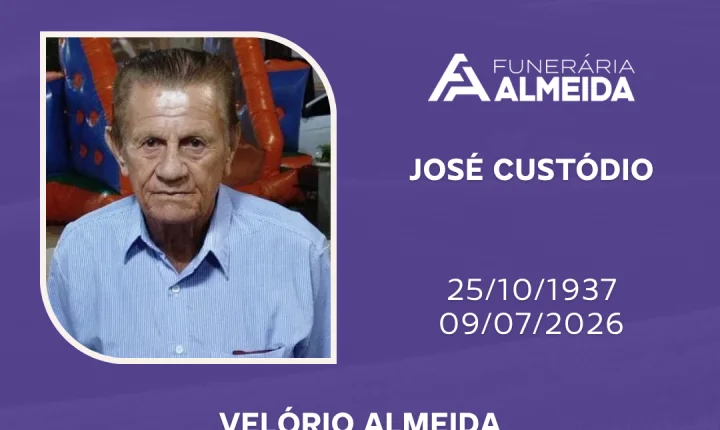Comunicamos o falecimento do SR. JOSÉ CUSTÓDIO
