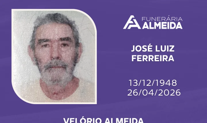 Comunicamos o falecimento do SR. JOSÉ LUIZ FERREIRA mais conhecido como ZÉ PALITO 