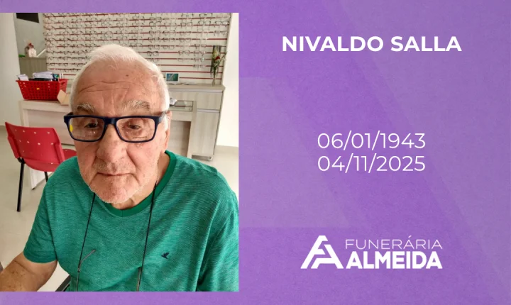 Comunicamos o falecimento do SR. NIVALDO SALLA