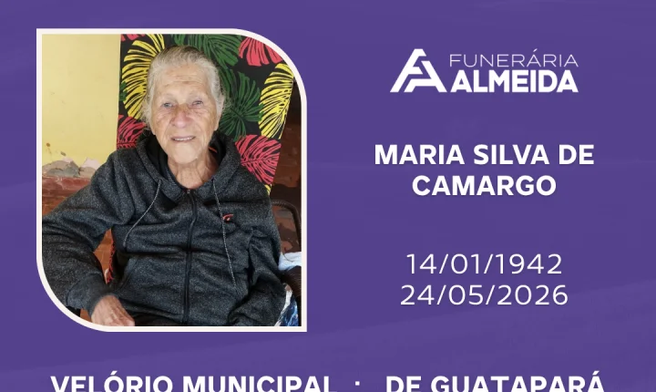 Comunicamos o falecimento da SRA. MARIA SILVA DE CAMARGO .