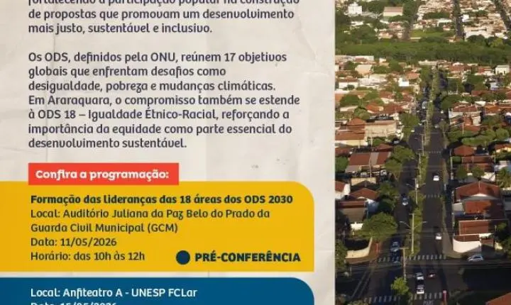 Conferência Municipal sobre ODS será realizada em Araraquara