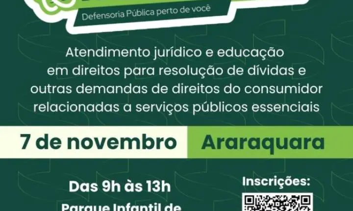 Defensoria Pública de SP abre inscrições para o mutirão da pra resolver em Araraquara