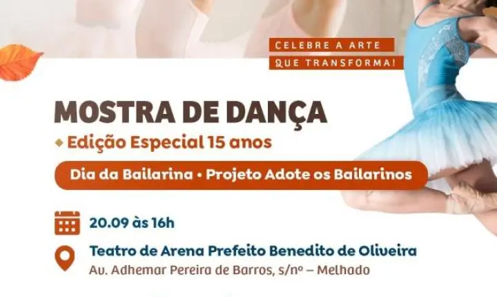Mostra de dança gratuita comemora o dia da bailarina em araraquara neste domingo