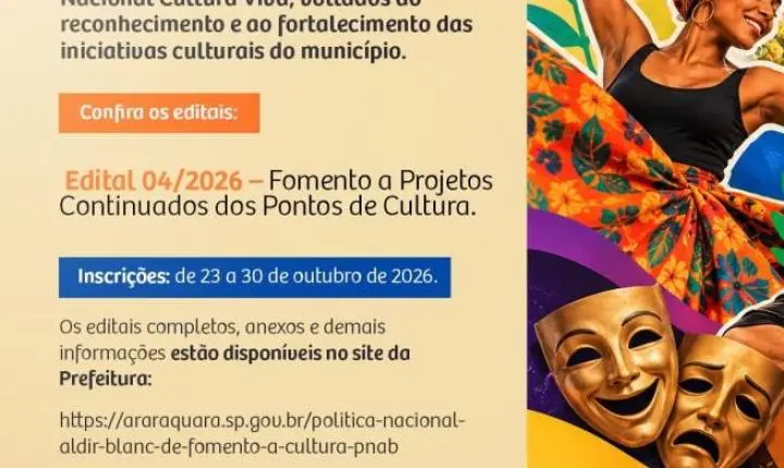 Edital em Araraquara vai selecionar quatro novos Pontos de Cultura