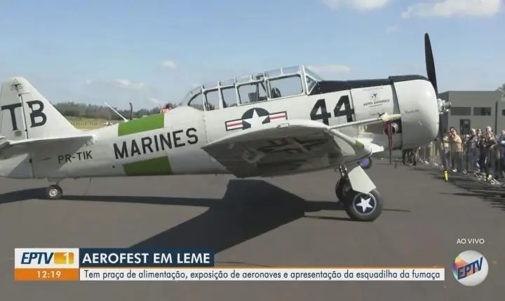 Esquadrilha da Fumaça atrai multidões para o Aerofest em Leme