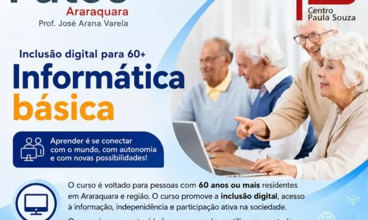 Fatec Araraquara lança curso gratuito de inclusão digital para idosos