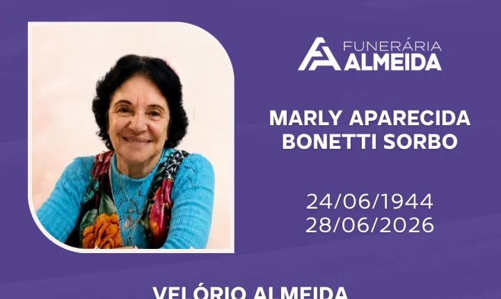 Funerária Almeida comunica o falecimento da SRA. MARLY APARECIDA BONETTI SORBO