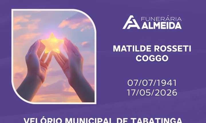 Funerária Almeida comunica o falecimento da SRA MATILDE ROSSETI COGGO