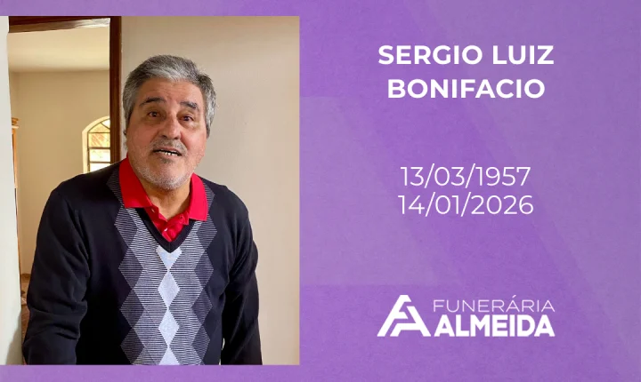 Funerária Almeida comunica o falecimento do SR. SERGIO LUIZ BONIFACIO
