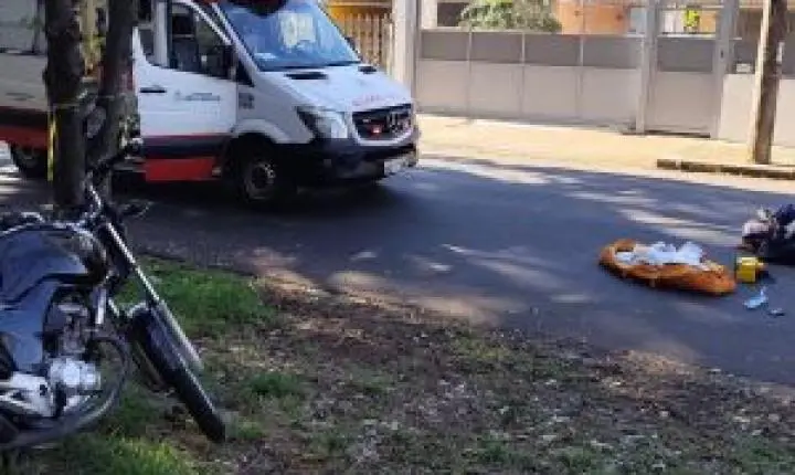 Motociclista fica ferido em acidente em São Carlos no bairro Vila Isabel