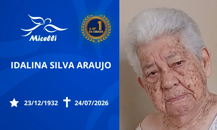 O GRUPO MICELLI COMUNICA O FALECIMENTO DA SRA. IDALINA SILVA ARAUJO.