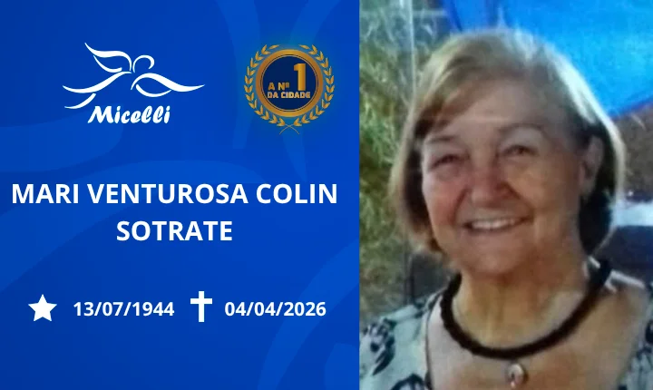 O GRUPO MICELLI COMUNICA O FALECIMENTO DA SRA. MARI VENTUROSA COLIN SOTRATE.