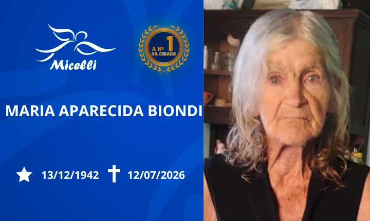 O GRUPO MICELLI COMUNICA O FALECIMENTO DA SRA. MARIA APARECIDA BIONDI.