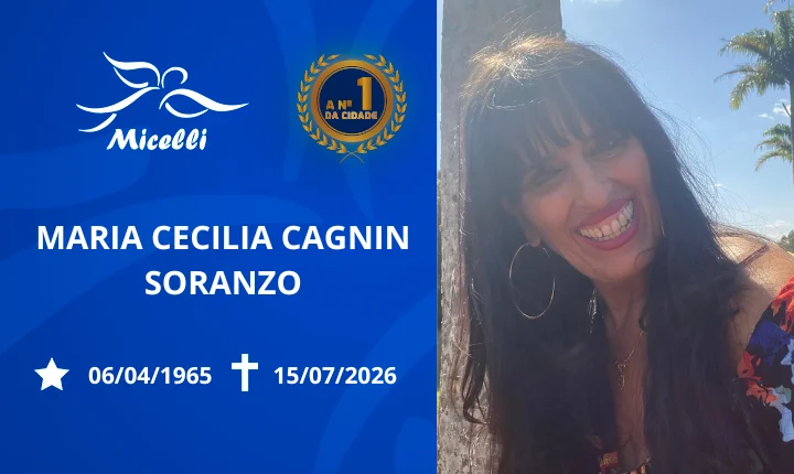 O GRUPO MICELLI COMUNICA O FALECIMENTO DA SRA. MARIA CECILIA CAGNIN SORANZO.