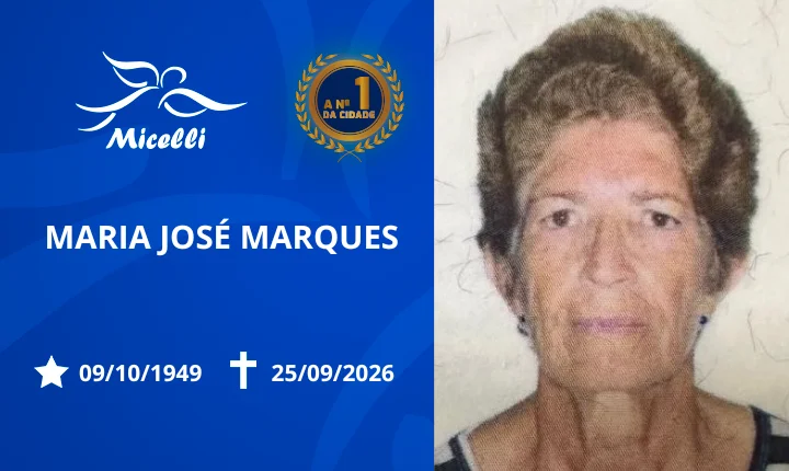 O GRUPO MICELLI COMUNICA O FALECIMENTO DA SRA. MARIA JOSÉ MARQUES.