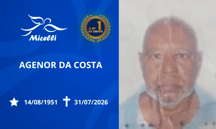 O GRUPO MICELLI COMUNICA O FALECIMENTO DO SR. AGENOR DA COSTA.