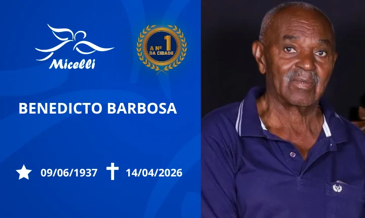 O GRUPO MICELLI COMUNICA O FALECIMENTO DO SR. BENEDICTO BARBOSA.