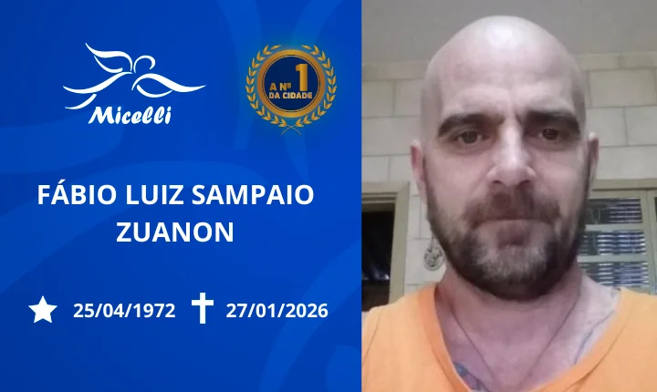 O GRUPO MICELLI COMUNICA O FALECIMENTO DO SR. FÁBIO LUIZ SAMPAIO ZUANON