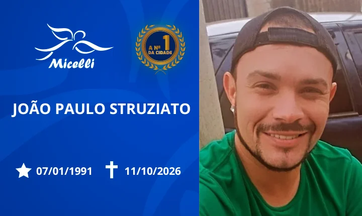 O GRUPO MICELLI COMUNICA O FALECIMENTO DO SR. JOÃO PAULO STRUZIATO.