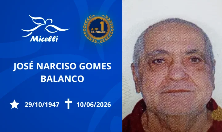 O GRUPO MICELLI COMUNICA O FALECIMENTO DO SR. JOSÉ NARCISO GOMES BALANCO.