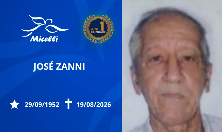 O GRUPO MICELLI COMUNICA O FALECIMENTO DO SR. JOSÉ ZANNI.