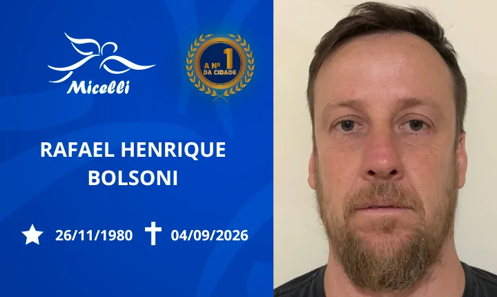 O GRUPO MICELLI COMUNICA O FALECIMENTO DO SR. RAFAEL HENRIQUE BOLSONI.