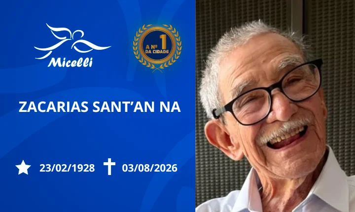 O GRUPO MICELLI COMUNICA O FALECIMENTO DO SR. ZACARIAS SANT'ANNA.