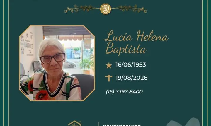 O Grupo Sinsef comunica o falecimento da Sra. Lucia Helena Baptista 