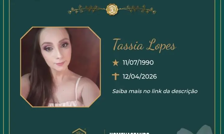 O Grupo Sinsef comunica o falecimento de Tassia Lopes 