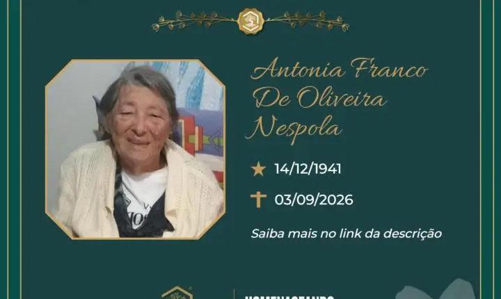 O Grupo Sinsef se despede da Sra. Antonia Franco de Oliveira Nespola
