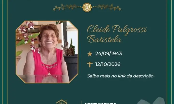 O Grupo Sinsef se despede da Sra. Cleide Pulgrossi Batistela