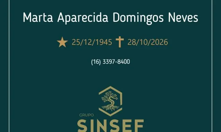 O Grupo Sinsef se despede da Sra. Marta Aparecida Domingos Neves