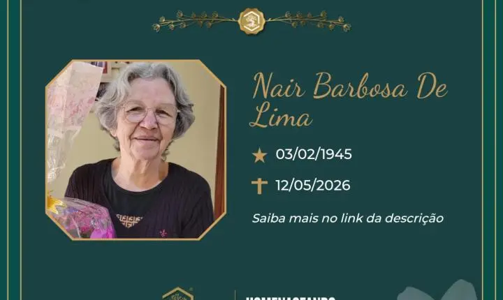 O Grupo Sinsef se despede da Sra. Nair Barbosa de Lima 