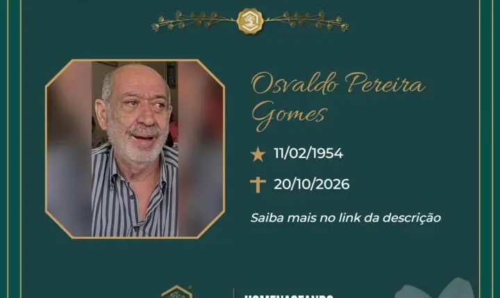 O Grupo Sinsef se despede do Sr. Osvaldo Pereira Gomes