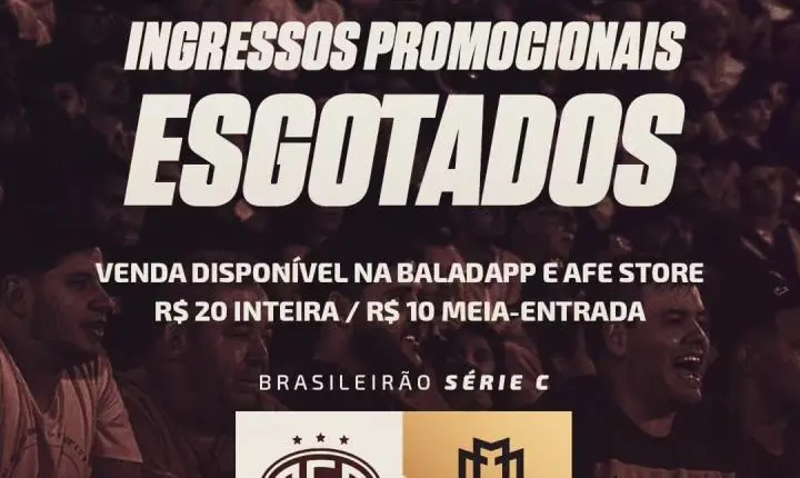 Ingressos para jogos em Araraquara estão à venda na AFE Store e BaladApp