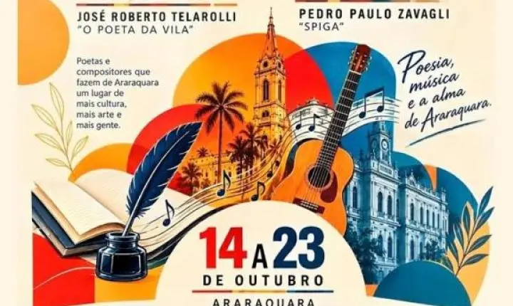 Araraquara recebe eventos de poesia e valorização de compositores no fim de semana
