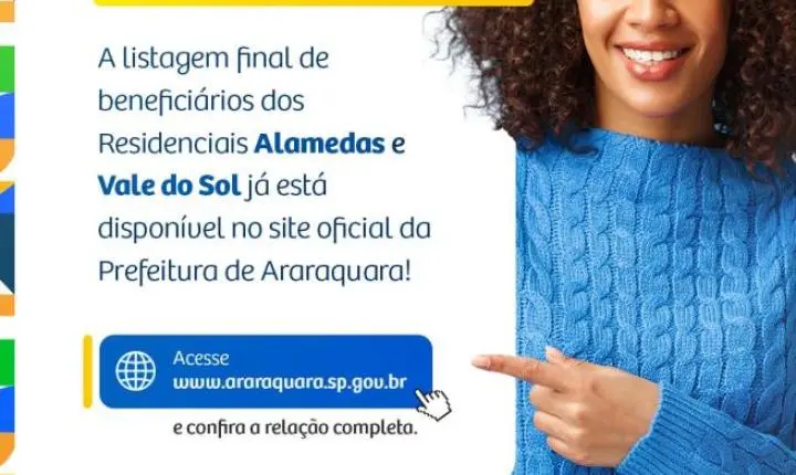 Prefeitura de Araraquara divulga lista final do habitacao araraquara