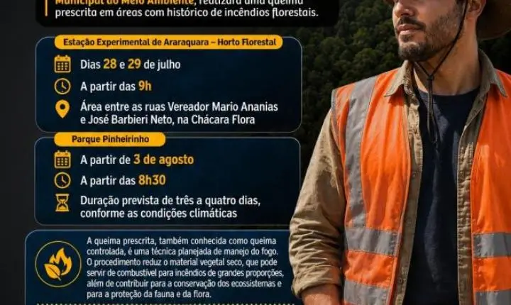 Queima prescrita no Horto Florestal e Parque Pinheirinho visa prevenir incêndios