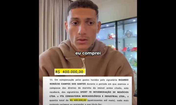Richarlison exibe documentos e rebate advogado sobre ilha em Angra