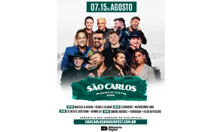 São Carlos Rodeio Fest confirma edição de 2026 com shows e montarias