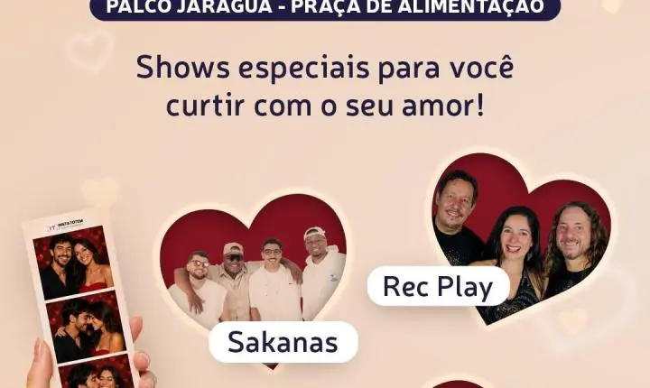 Shopping Jaraguá Araraquara celebra o Dia dos Namorados com música ao vivo e fotos instantâneas gratuitas
