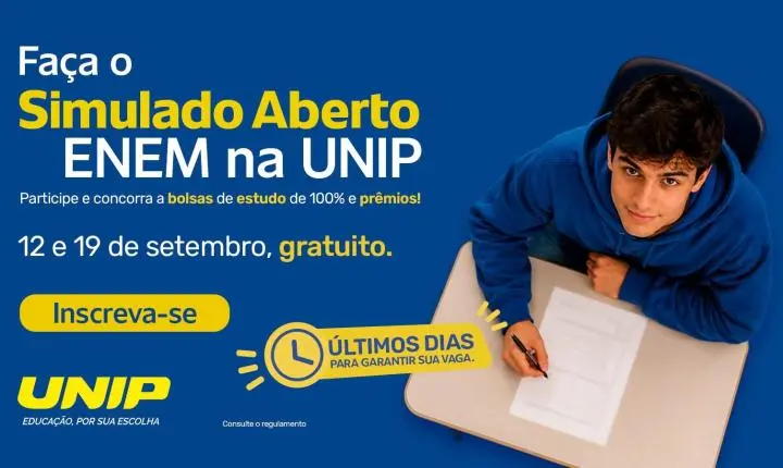 UNIP Araraquara abre inscrições gratuitas para Simulado do Enem
