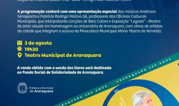 Waldemar De Santi ganha homenagem e livro no Teatro Municipal de Araraquara